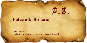 Pohanek Botond névjegykártya